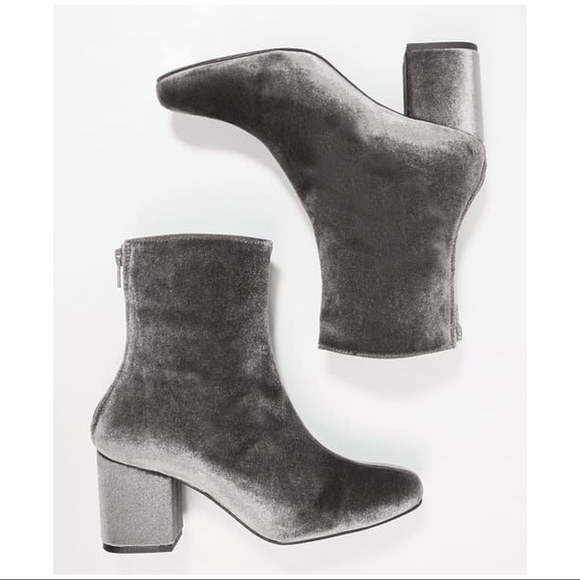 Free People Grey Cecile Block Heel Booties - Picture 4 of 8